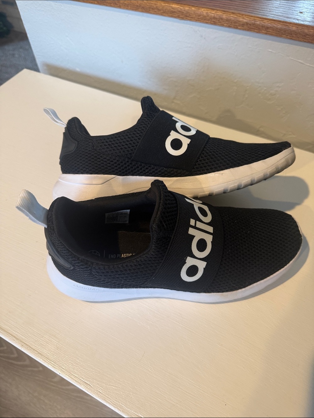 adidas Kids Black and White Slip-On Sneakers